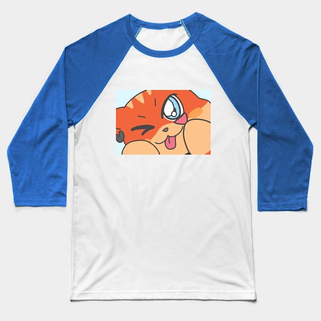 Nin Nin Silly Face Baseball T-Shirt by Ninjacatz